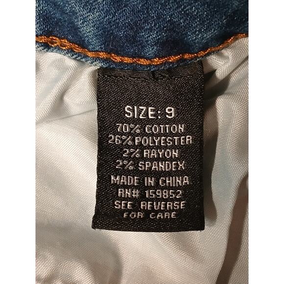 Vntg Embroidered Flare Jeans Sz 9 Blue Sunflower Daisy Acid Boho Festival Gypsy - Picture 16 of 16